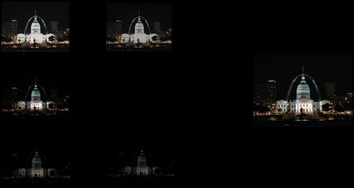 The pipeline. An SDR image is made brighter and darker, then denoising is applied. The resultant three images are combined with Mertens' fusion.